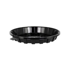 Plastic Cakeplak Container APET Zwart Ø16cm (210 Stuks)