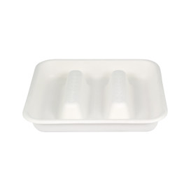 Bakje voor Suikerriet Taco's Wit 18,5x18,5cm (50 Stuks)