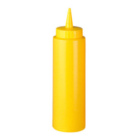 Squeeze saus dispenser plastic geel 240ml (72 stuks)
