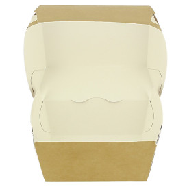 Bakjes Hamburger Kraft Kartonnen Dubbele Sluiting 11x11x7,5cm (50 Stuks)