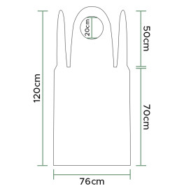 Wegwerp plastic PE schort G80 wit 76x120cm (100 stuks) 
