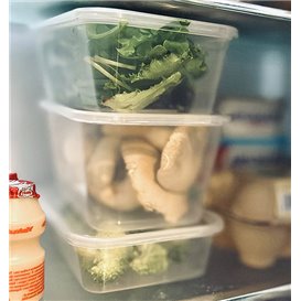 Plastic Bakje Rechthoek Transparant van PP 500ml 17,4x11,6x3,5cm (25 stuks) 