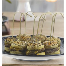 Bamboe Gebogen Spies 9 cm (100 Units) 